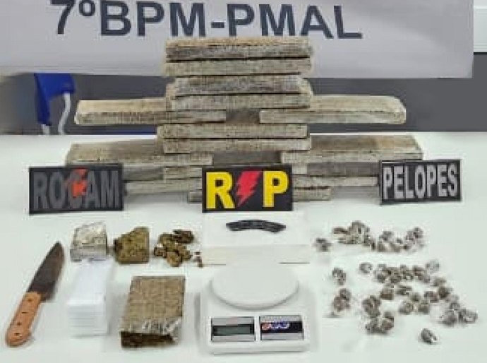 Polícia Militar apreende arma de fogo, drogas e veículo furtado em operações no interior de Alagoas