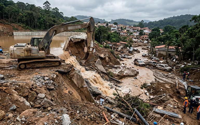 Trator pode ter provocado rompimento de reservatório da Sabesp, aponta investigação preliminar
