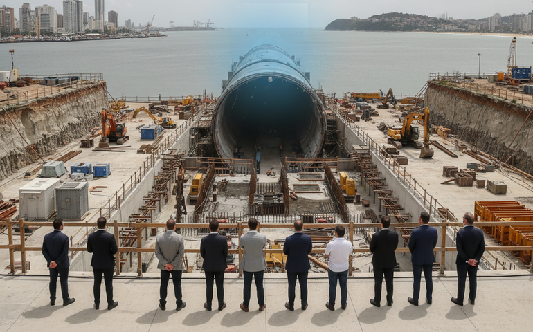 Tarcísio inclui Túnel Santos-Guarujá em balanço, mas obra segue sem contrato assinado