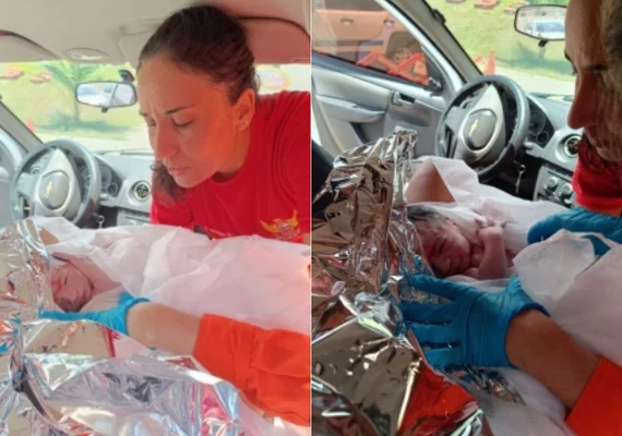 Grávida pede ajuda em quartel e bombeiros fazem parto dentro de carro