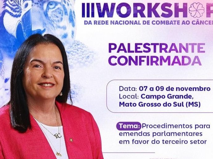 Fátima Canuto vai a Campo Grande/MS palestrar sobre: Emendas Parlamentares em Favor do Terceiro Setor