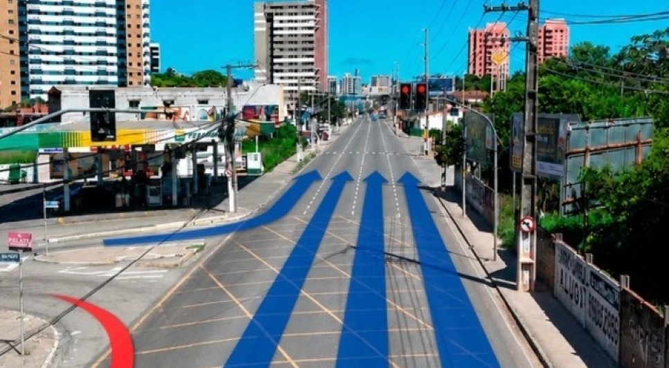 Trecho da Av. Gustavo Paiva passa a ter quatro faixas sentido Jacarecica/Centro / Foto: Reprodução/DMTT