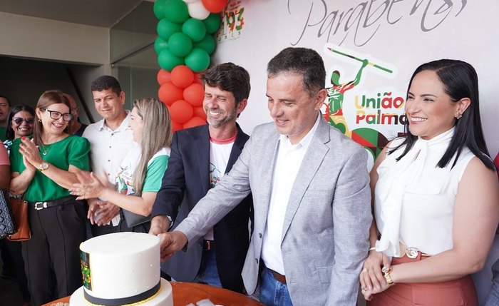 Junior Menezes e Areski Freitas durante festa de emancipação de União dos Palmares