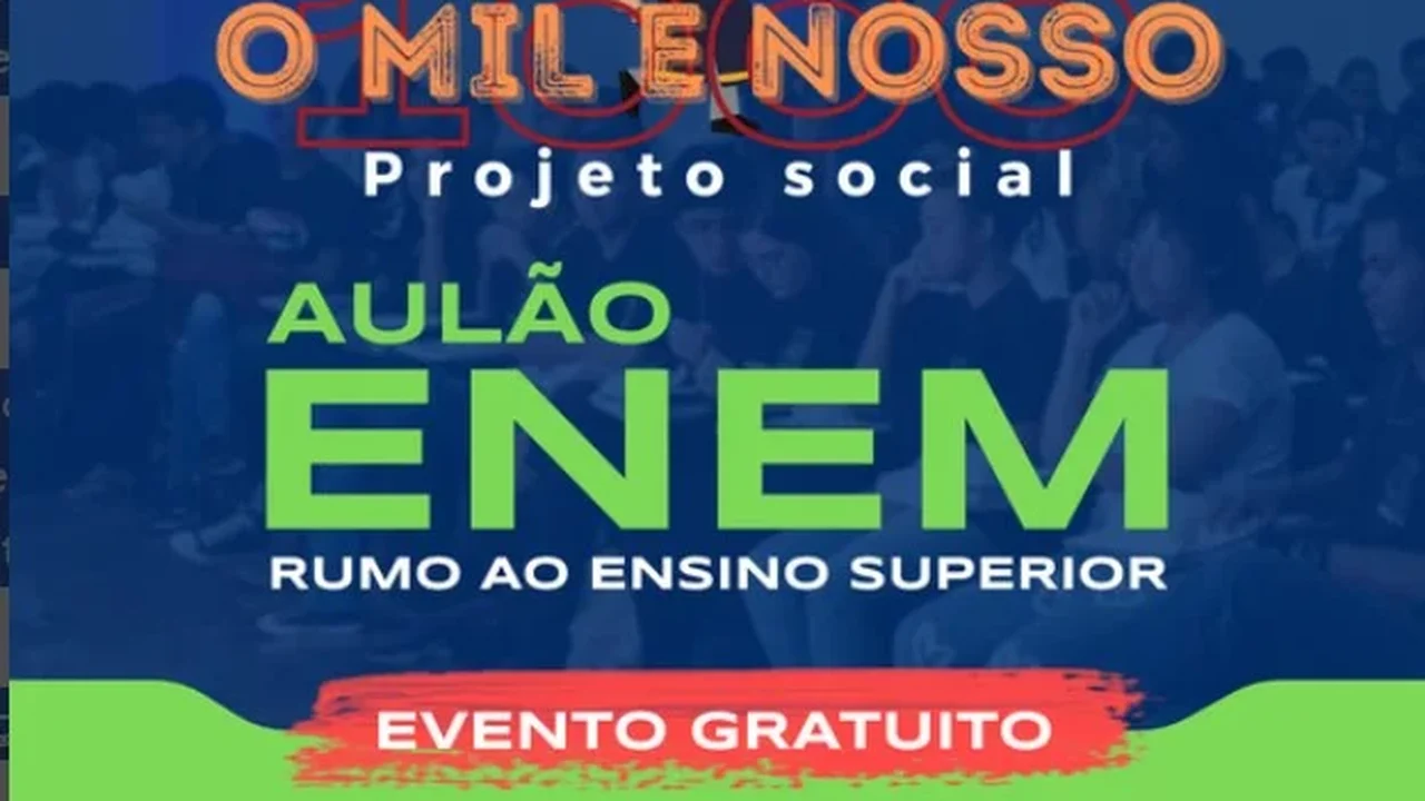 Projeto 'O Mil é Nosso' abre inscrições para aulão gratuito para o Enem