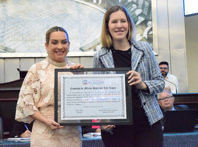 Parlamento alagoano concede comenda Lily Lages à primeira-dama de União dos Palmares