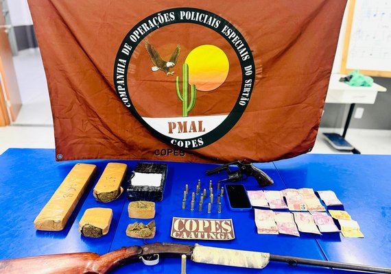 PM de Alagoas apreende 36 armas e mais de 17 kg de drogas em ações realizadas em uma semana