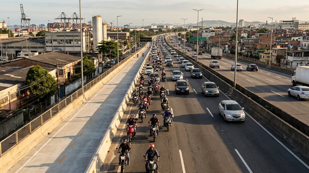Linha Vermelha terá motofaixa em trecho do Caju até a Via Dutra