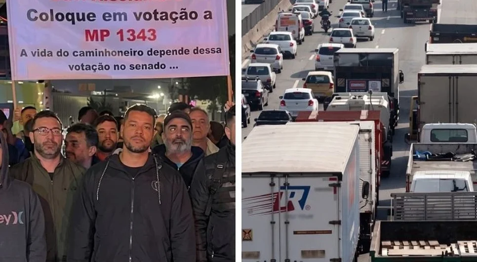 Caminhoneiros reivindicam votação da MP do Frete / Foto: Reprodução/Folha Regional
