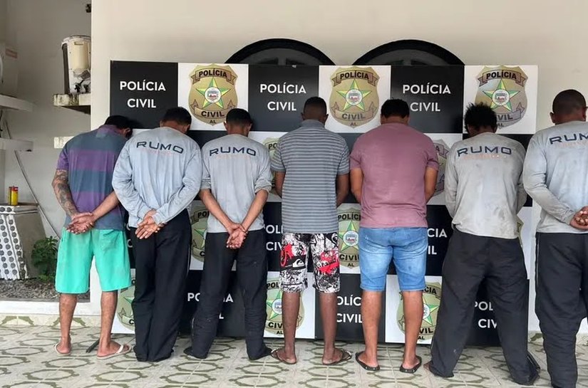 Sete homens são presos em flagrante por roubo de trilhos em Alagoas