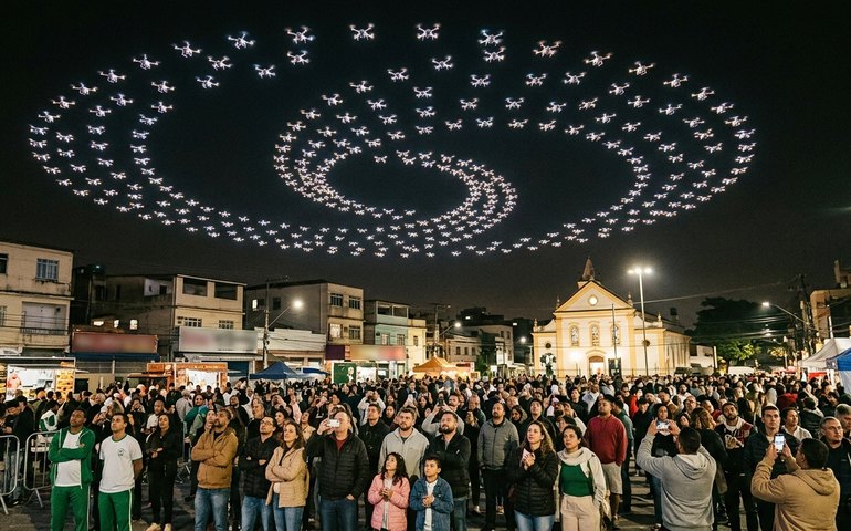 São Jorge: 300 drones farão espetáculo de 20 minutos no céu de Quintino