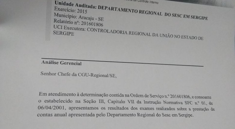 relatório sesc / Foto: CGU