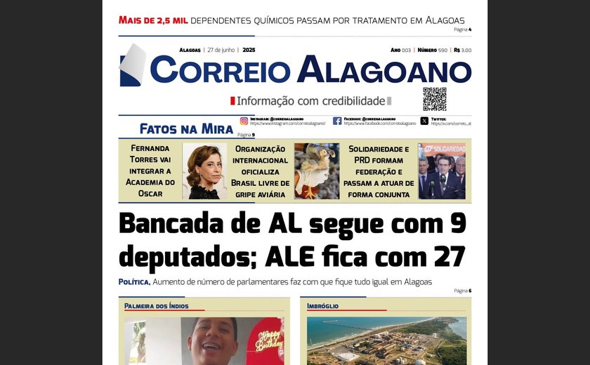 Bancada de AL segue com 9 deputados; ALE fica com 27