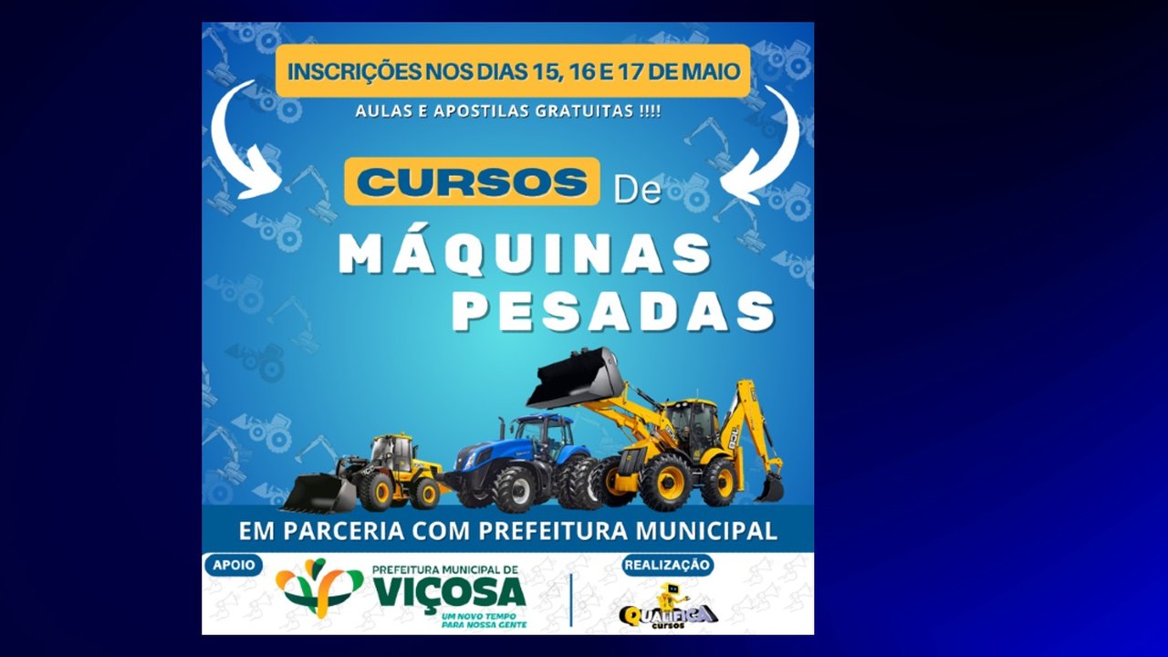 Em Viçosa, parceria disponibiliza cursos de operador de máquinas pesadas