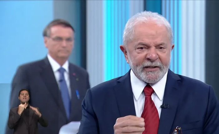 Lula e Bolsonaro em debate na Globo