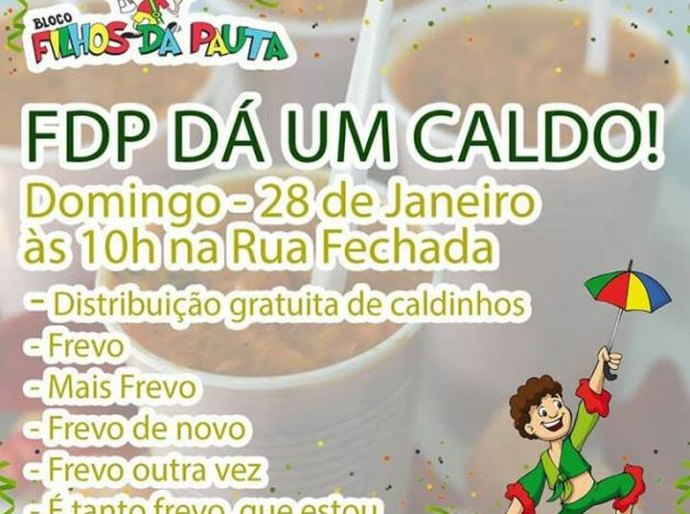 Filhos da Pauta “dá um caldo” acontece neste domingo (28), na orla de Maceió