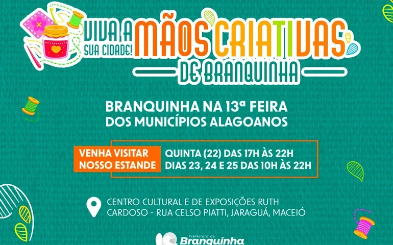 Viva a sua cidade: Mãos criativas de Branquinha na 13ª Feira dos Municípios Alagoanos