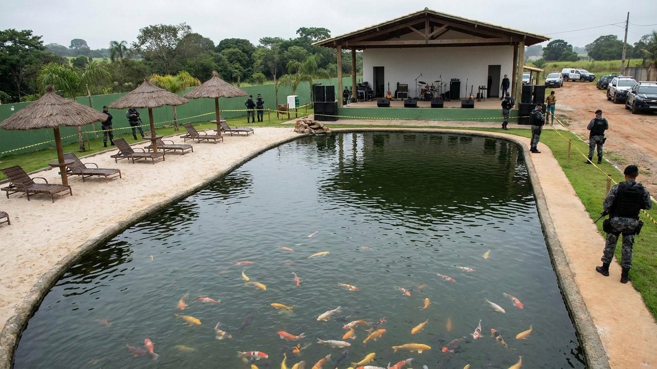 'Resort' do Peixão tinha lago com carpas, areia de praia e área para shows