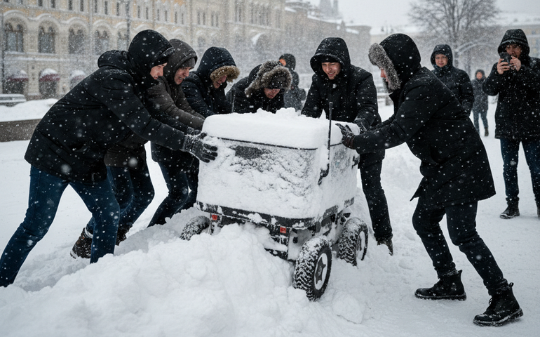Nem robôs sobrevivem ao inverno russo
