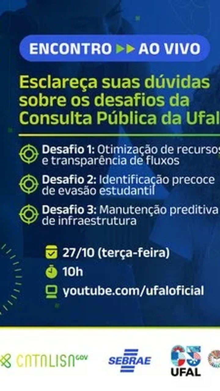 Ufal realiza encontro ao vivo para esclarecer dúvidas sobre consulta pública do CatalisaGov