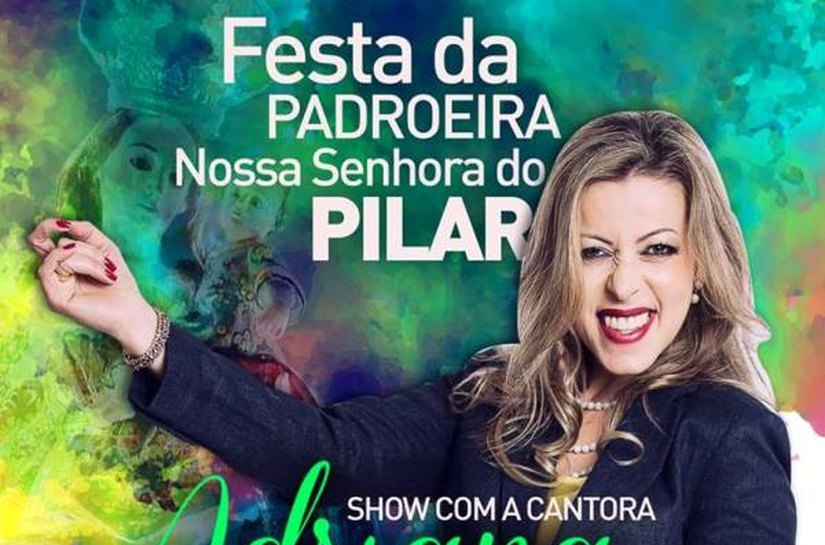 Cantora Adriana Arydes se apresenta na festa da padroeira de Pilar nesta quinta