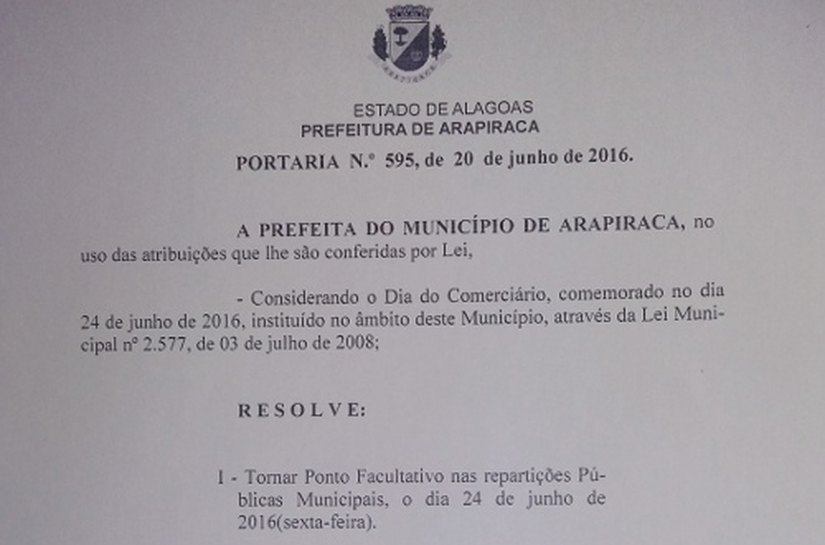 Prefeita Célia decreta ponto facultativo no dia 24