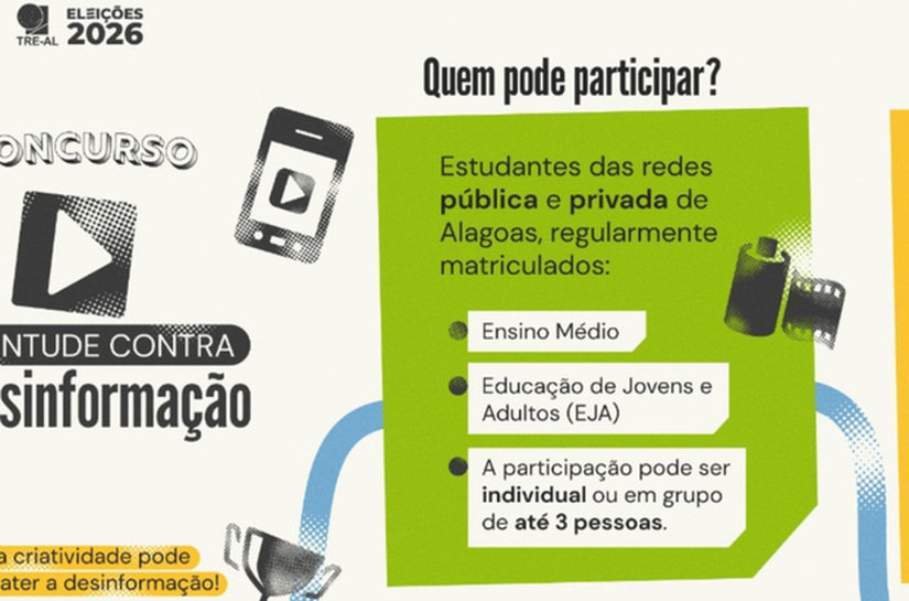 TRE/AL lança concurso de vídeos para estimular jovens no combate à desinformação