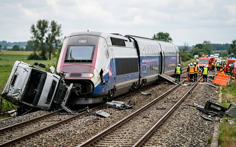 Colisão entre trem de alta velocidade e caminhão deixa um morto e 27 feridos na França
