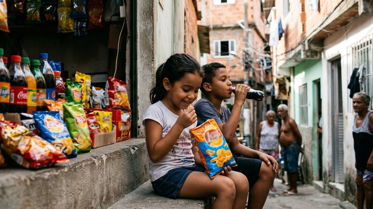 Ultraprocessados viram símbolo de 'infância feliz' em comunidades, aponta estudo do Unicef