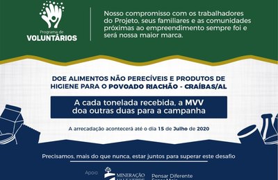 Programa de Voluntariado da MVV fomenta solidariedade à população craibense