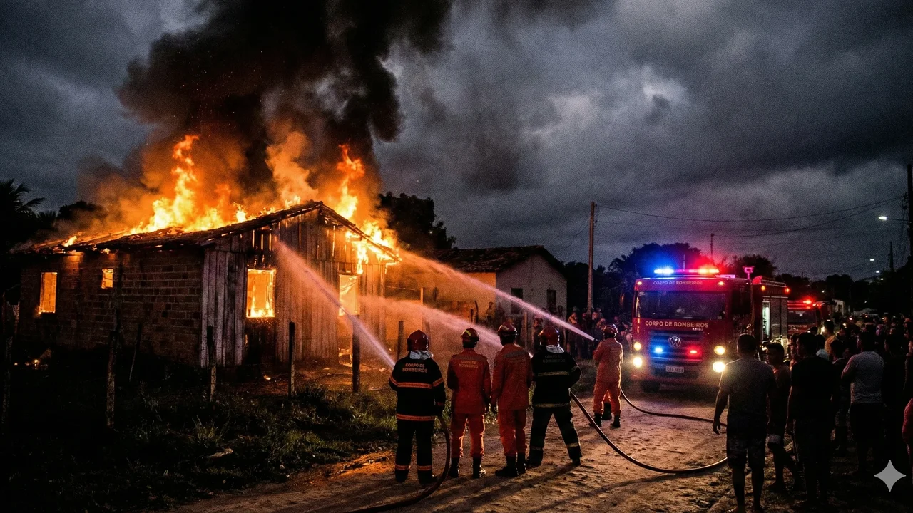 Tragédia em Marechal Deodoro: incêndio mata homem e deixa mulher com 99% do corpo queimado