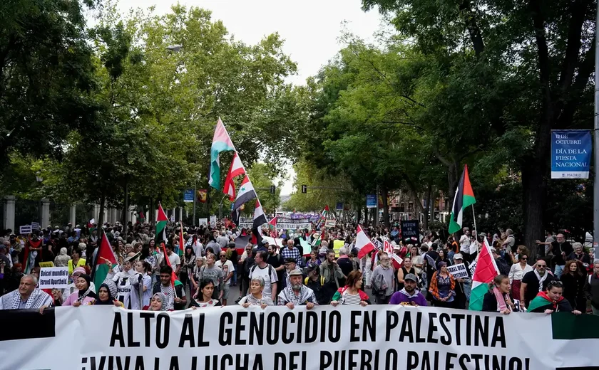 Protestos marcam um ano de conflito entre Israel e Hamas