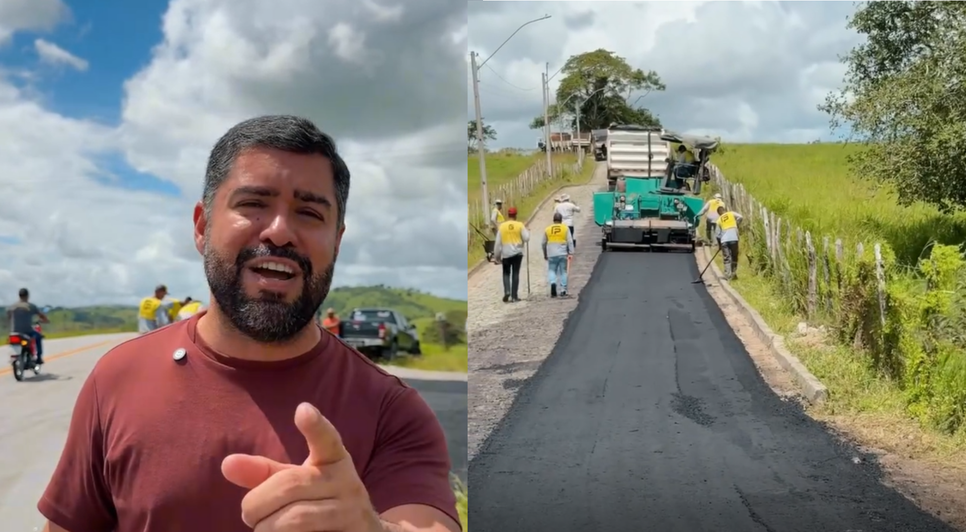 João Victor usou redes para anunciar asfaltamento do povoado Cascuda
