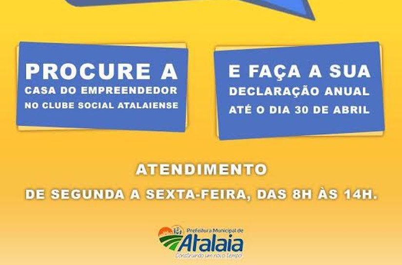 &#8203;Microempreendedores atalaienses tem até 30 de abril para fazer declaração anual