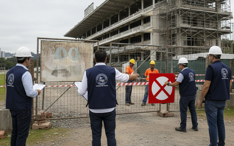 Fiscais da Seop interditam obras para implantação do Club do Bet, no Hipódromo da Gávea