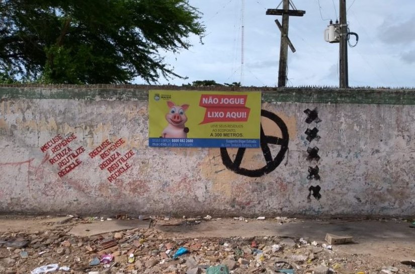 Atos de vandalismo prejudicam trabalho de limpeza urbana em Maceió