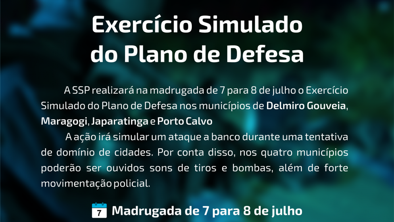 Nota pública- Simulado do plano de defesa