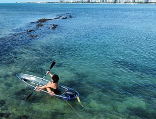 Remada Transparente na Praia de Ponta Verde