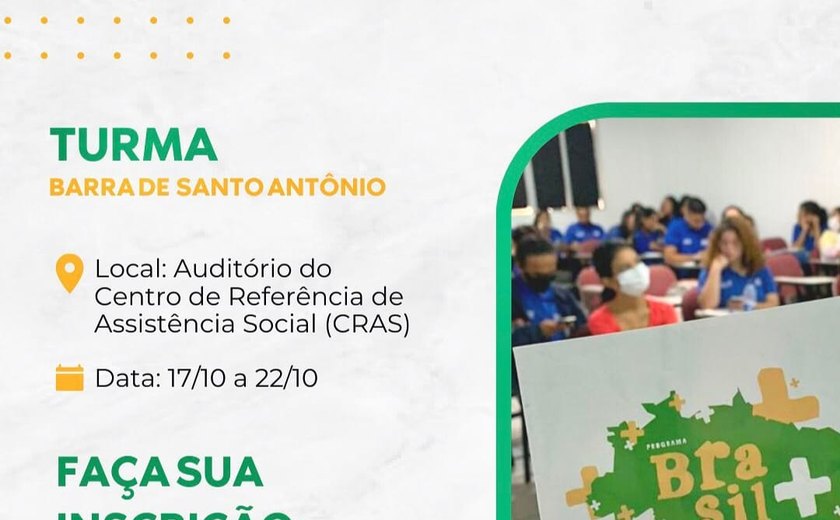 Brasil Mais Empreendedor oferece capacitação gratuita aos jovens da Barra de Santo Antônio