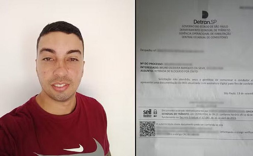 Motorista de Sorocaba é declarado morto por erro do sistema e tem CNH bloqueada