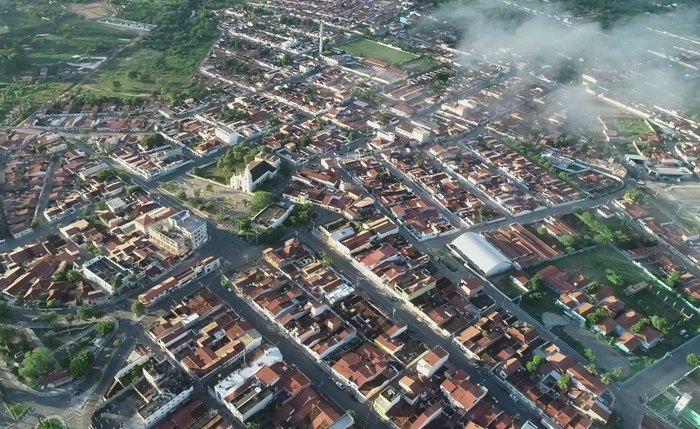 Imagem aérea de Delmiro Gouveia, em Alagoas