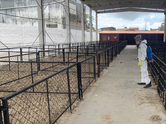Fiscais da Adeal supervisionam desinfecção do Parque da Pecuária para receber a 75ª Expoagro