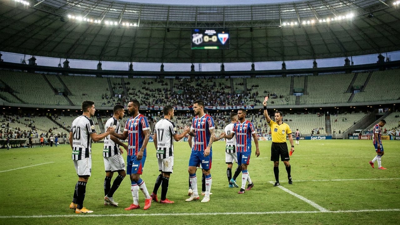 Santos busca empate nos acréscimos após Neymar se descontrolar e ser expulso contra o Bahia