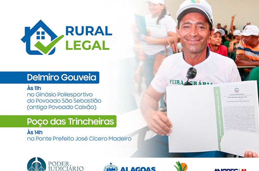 Rural Legal regulariza cerca de 450 imóveis em Delmiro e Poço das Trincheiras, nesta sexta (11)