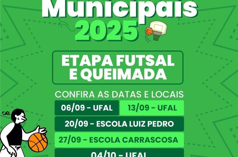 Jogos Municipais Escolares de 2025 começam no sábado, com futsal e queimada