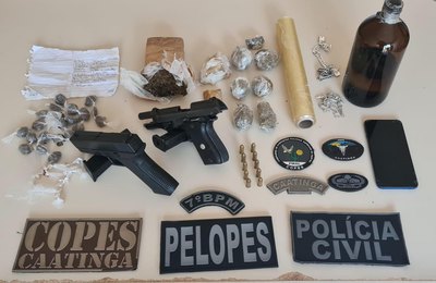 Polícia Militar de Alagoas apreende 146 armas e 74,7 kg de drogas em novembro