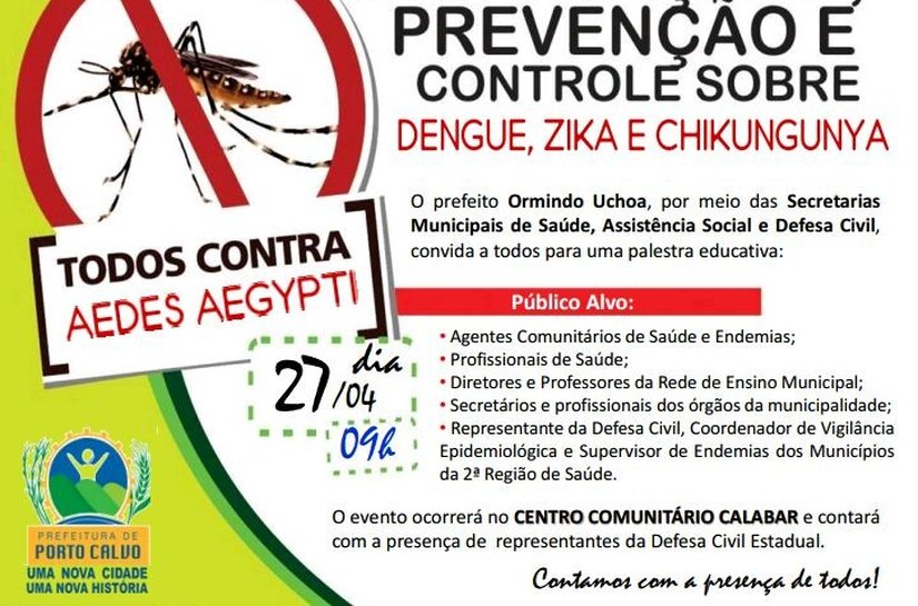 Porto Calvo promove palestra incentivando o combate ao Aedes aegypti