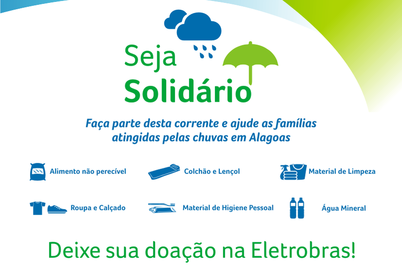 Eletrobras arrecada doações para vítimas das chuvas em Alagoas