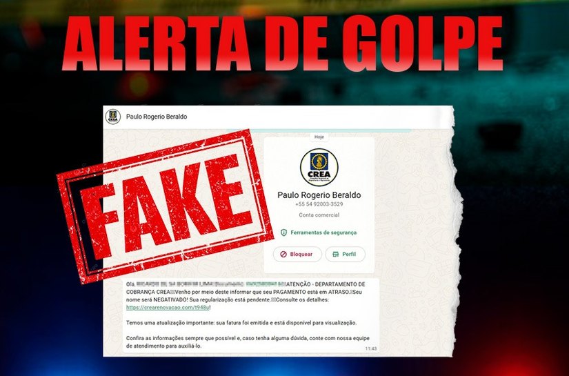 Crea-AL alerta sobre tentativa de golpe envolvendo cobrança falsa no WhatsApp