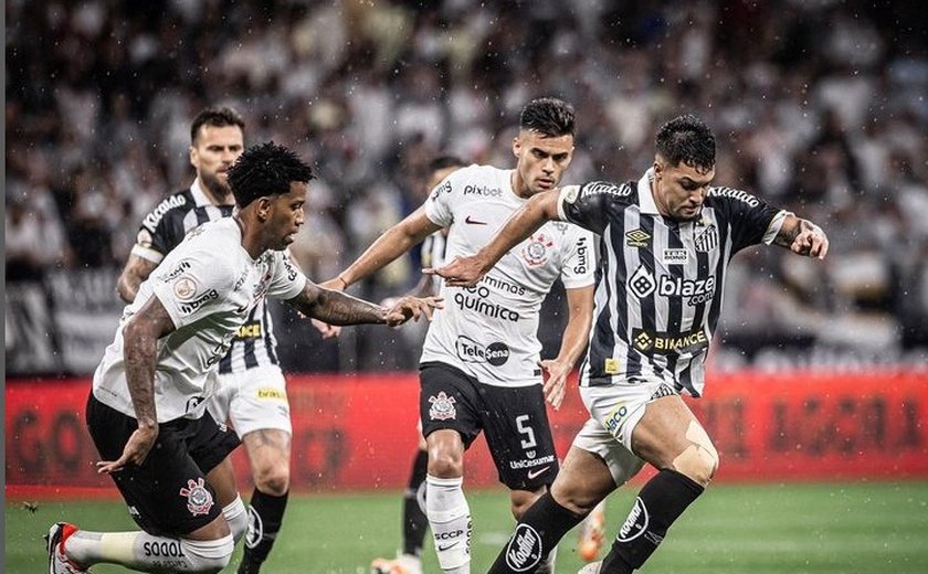 Corinthians e Santos empatam em clássico com gol contra e pênalti nos acréscimos
