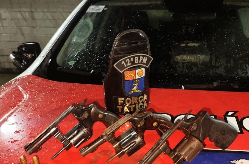 PM intercepta veículo com criminosos e apreende três armas de fogo na Cidade Universitária